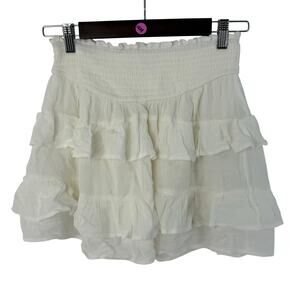 Aeropostale Tiered Ruffle Mini Skirt Women’s Small White40